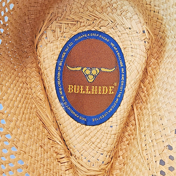 BULLHIDE "Lucky Strike" Panama Straw Raffia Cowboy Hat Shapeable Rhinestones XL - Picture 11 of 13